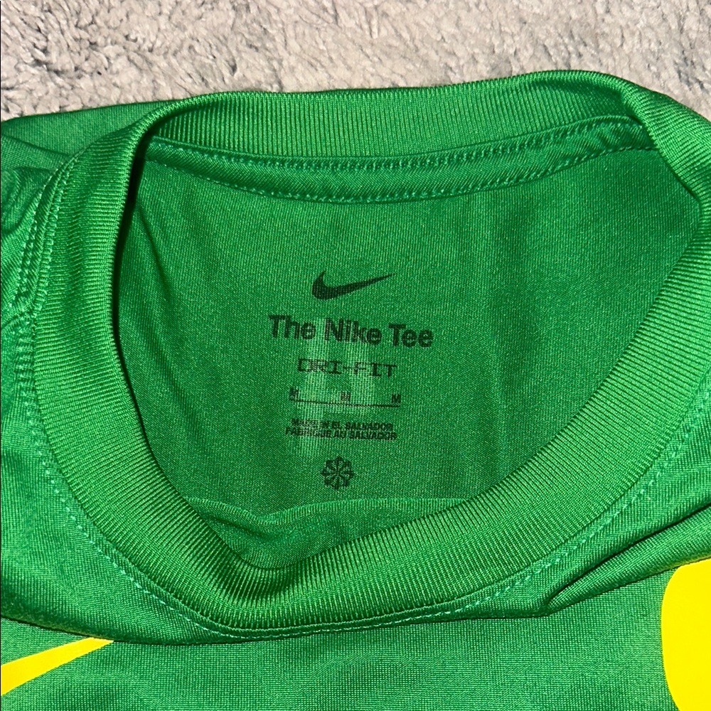 Nike Green Dri-Fit Lacrosse Tee with Yellow Logo - Picture 3 of 3